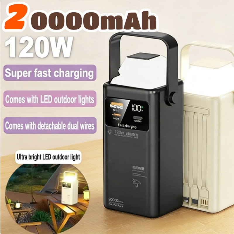 Outdoor Lighting Battery Operated - Banco de energía de 120W, 200000mAh,