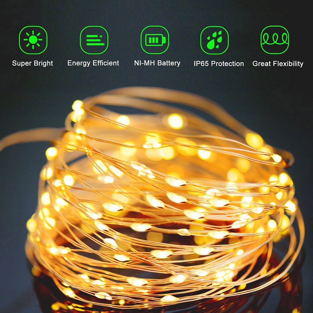 Outdoor Lighting No Wiring - Guirnalda de luces LED solares para
