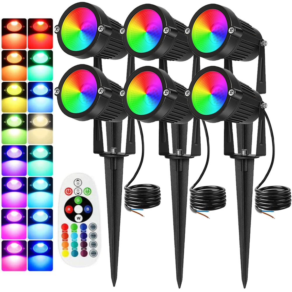 Outdoor Lighting Yard - Iluminación de paisaje RGBW, 10W con