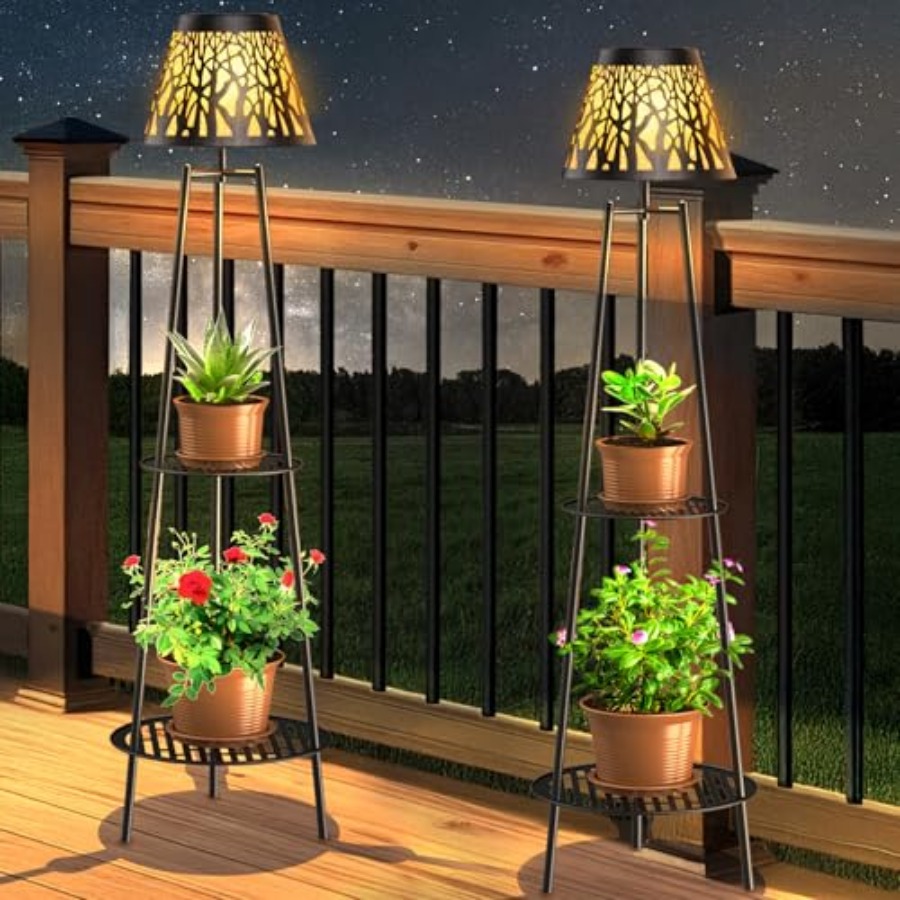 Outdoor Lighting Led - Paquete de 2 Lámparas Solares de