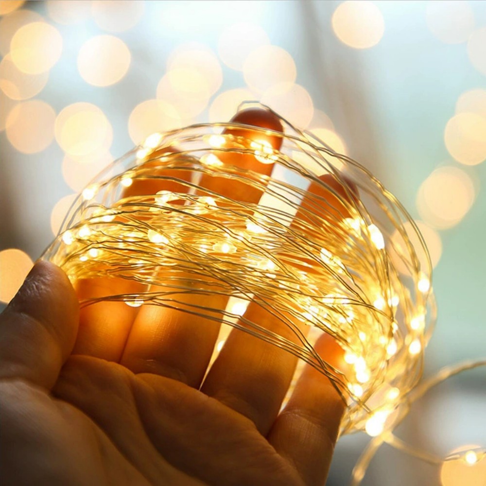 Outdoor Lighting No Wiring - Cadena de luces solares de alambre