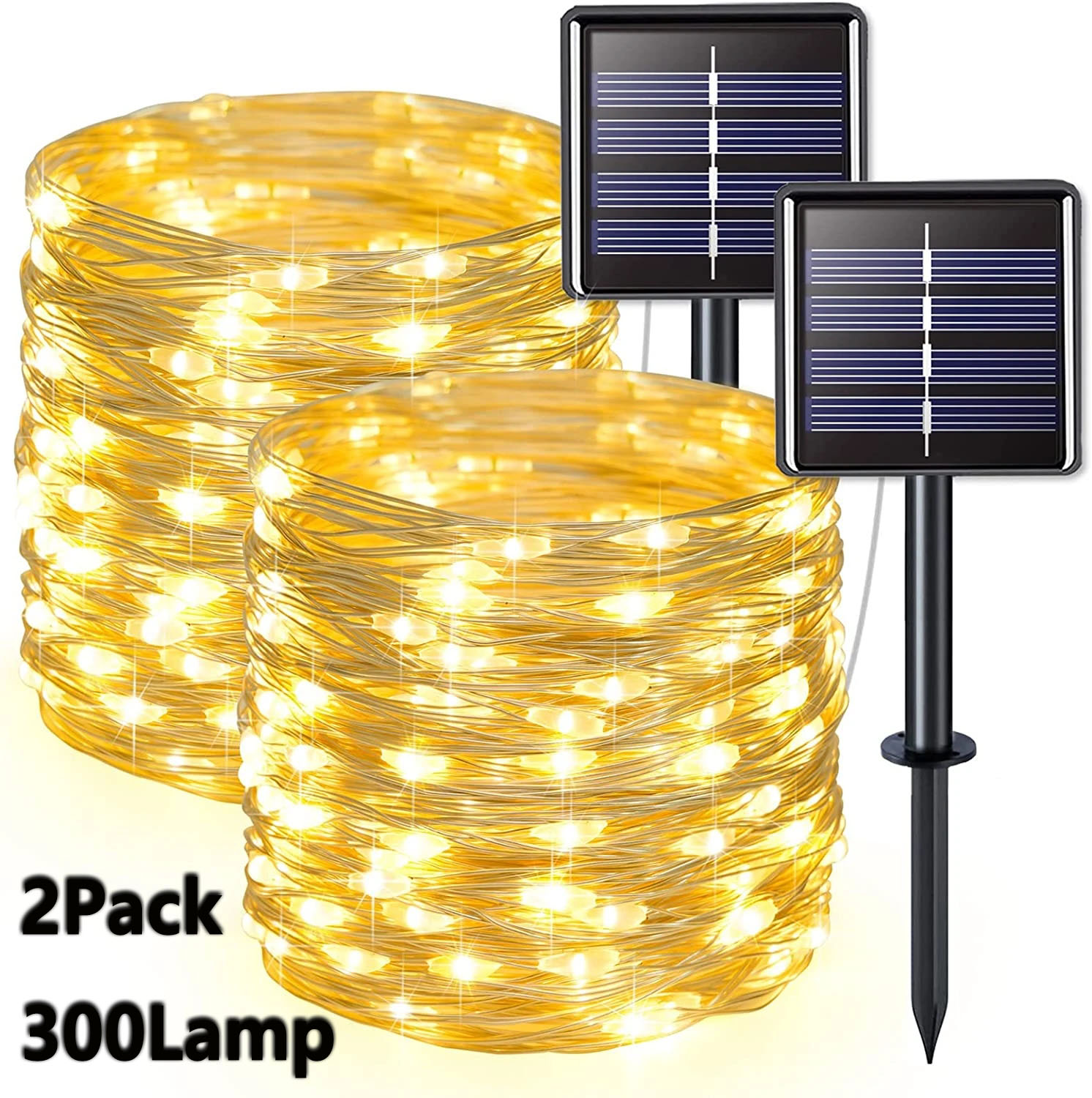 Outdoor Lighting No Wiring - Paquete de 2 luces de hadas