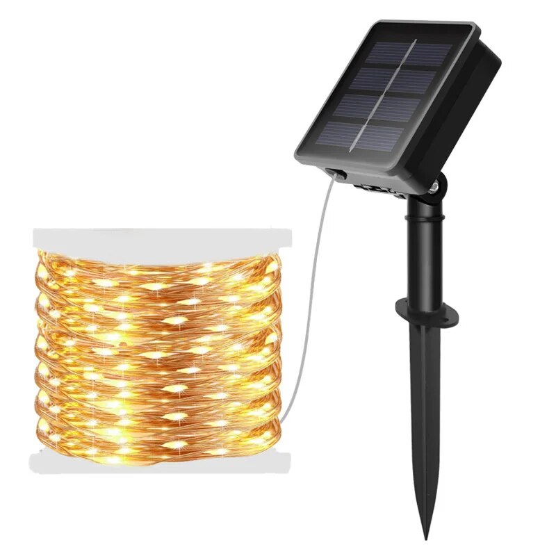 Outdoor Lighting No Wiring - Guirnalda de luces LED con energía
