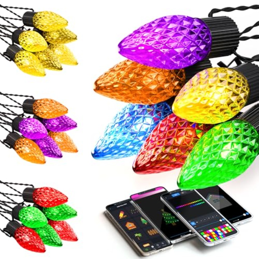 Outdoor Lighting No Wiring - Luces navideñas para exteriores, cable de