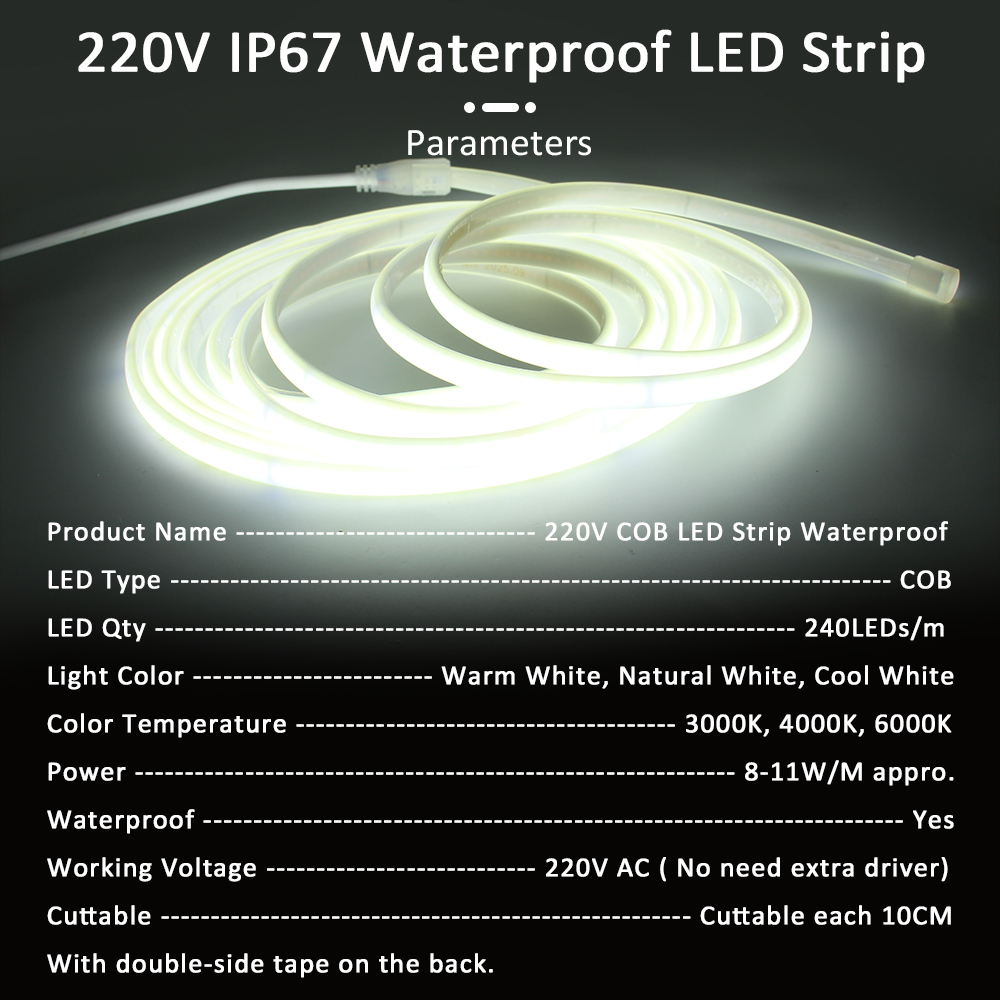 Tira de luces LED COB de 1-20m - Outdoor Lighting No Wiring reseña y precio