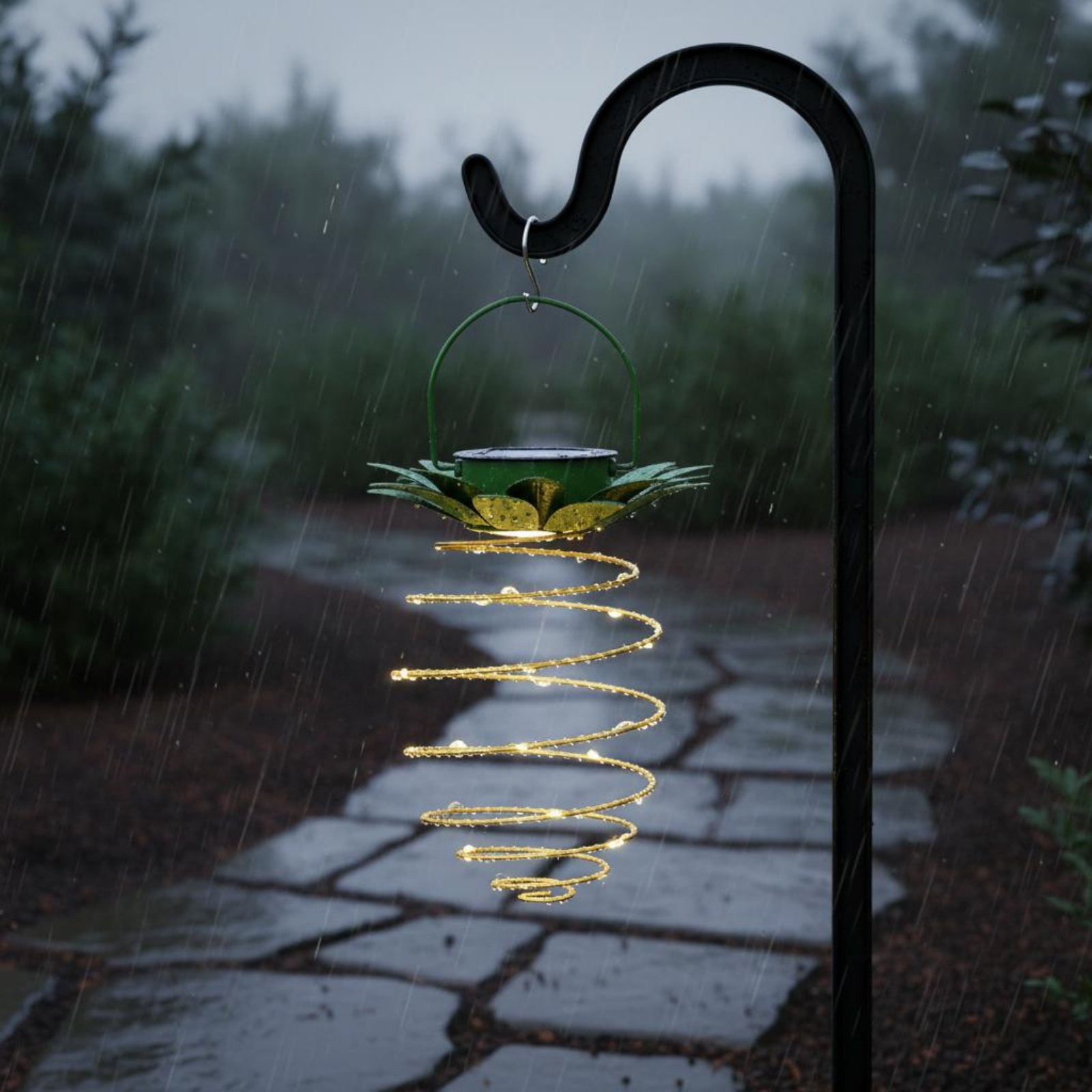 Lámpara solar con forma de piñ - Outdoor Lighting Design reseña y precio