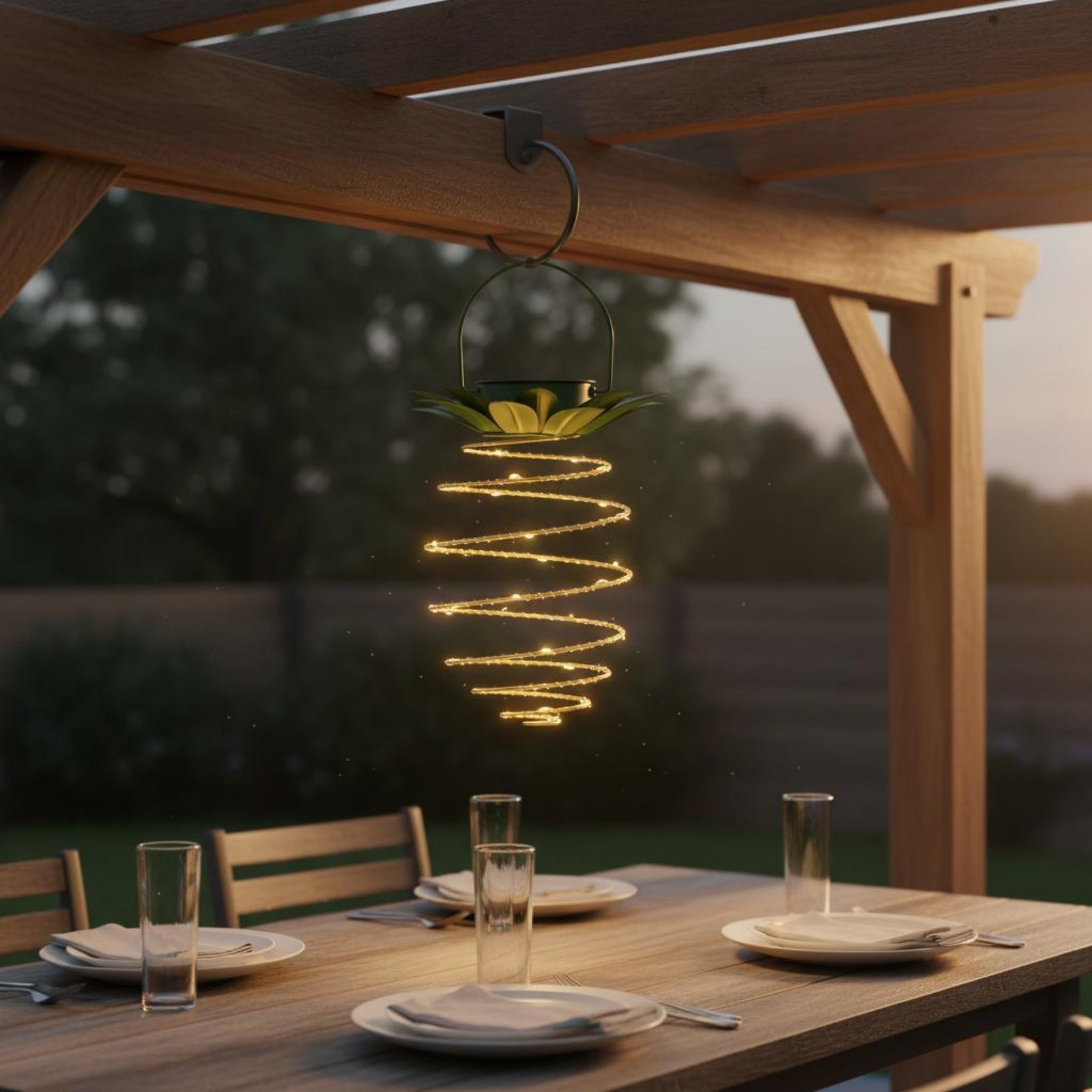 Lámpara solar con forma de piñ - Outdoor Lighting Design reseña y precio