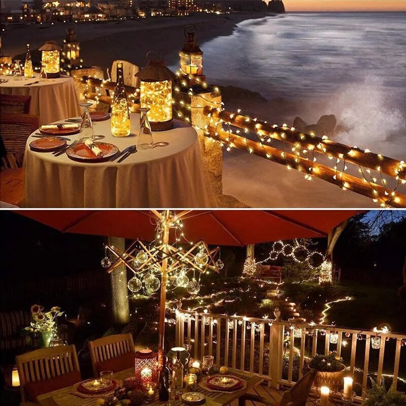 Guirnalda de luces LED con ene - Outdoor Lighting No Wiring reseña y precio